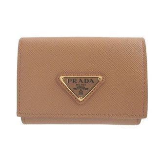 Prada Beige Leather Wallet (Tri-Fold) (Pre-Owned)