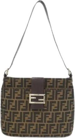 Fendi Pre-owned Shoulder Bags, female, Brown, Size: ONE SIZE Pre-owned Vintage Canvas Shoulder Bag