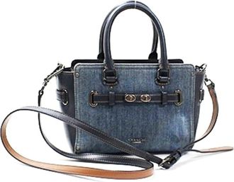 Coach Navy blue Leather Handbag (Pre-Owned)