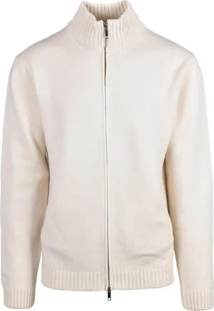 Daniele Fiesoli Truien & Vesten, Heren, Wit, XL, Wol, Giubbino con zip