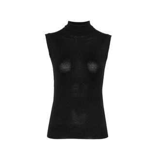 Sportmax Sportmax, Turtlenecks, female, Black, Size: XS Vertigo Sleeveless Turtleneck