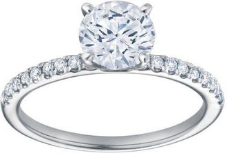 LuvMyJewelry Kara 14K White Gold Round Lab Grown Diamond Engagement Ring - 1.15Ct at Nordstrom, Size 6.5