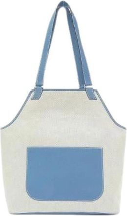 Herm&egrave;s Pre-owned Jardinier Toile H Chevre Mysore Shoulder Bag - Dames - Vintage Shopper - Blauw - ONE Size - Leer - Vintage