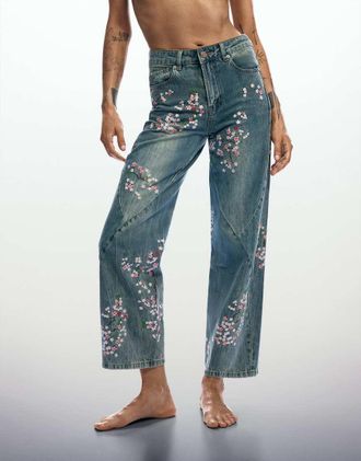 Desigual Jeans blu a fiori