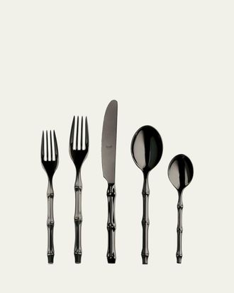 Mepra Bali Black Gold Mirror 5-Piece Flatware Place Setting