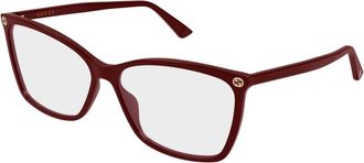 Gucci Glasses, female, Red, Size: 58 MM Optical Frame