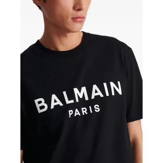 Balmain Logo-Printed Organic Cotton T-Shirt - Black
