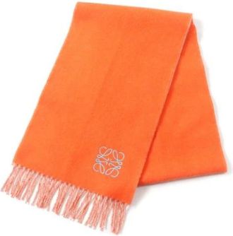 Loewe Pre-owned Scarves, female, Orange, Size: ONE SIZE Pre-owned Cashmere Scarf