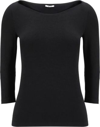 Wolford Zwarte trui met ronde hals - Dames - Longsleeves - Zwart - M - Wol - Tops