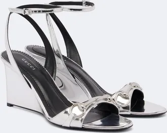 Gucci Donna leather wedge sandals