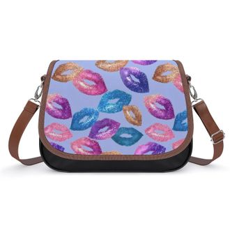 Generic Glitter Colors Lips Fashion Womens Crossbody Bags Novelty Handbag Shoulder Bag Purse