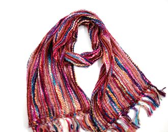 Cool Trade Winds Ladies Rainbow Weave Scarf - Vibrant All Year Round Scarves (Pink)