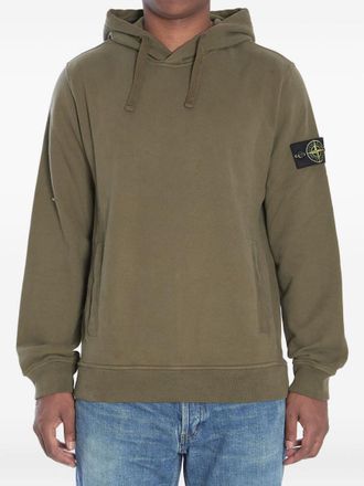Stone Island Green Long Sleeves Logo Hoodie