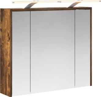 vidaXL Armario Con Espejo De Ba&ntilde;o Roble Ahumado 73,5 X 16 X 62,5 Cm Vidaxl