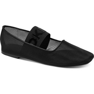 DKNY Dace Mesh Ballet Flat in Black at Nordstrom, Size 6.5