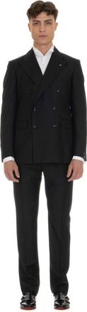 Tagliatore Double-Breasted Wollen Jurk - Heren - Business pakken - Zwart - L - Wol - Kostuums