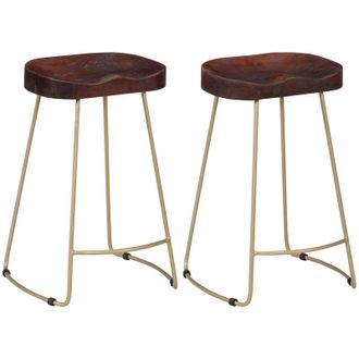vidaXL Taburetes De Cocina Gavin 2 Unidades Madera Maciza De Mango Vidaxl