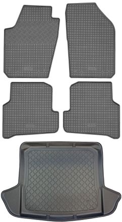 OEM Seat Ibiza St 6j Familiar (5 Puertas) De Febrero De 2010 A Julio De 2016. Juego De Alfombrillas De Goma Para Coche Y Alfombrilla Para Maletero