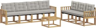 vidaXL Conjunto De Sof&aacute;s De Exterior 8 Uds. Blanco Y Gris Claro Vidaxl