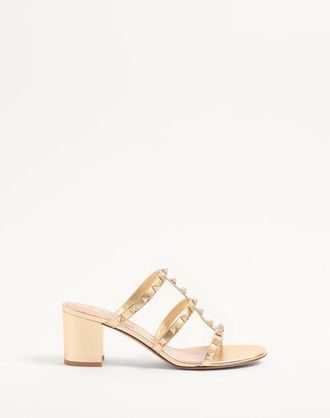 Valentino Garavani Rockstud Slide Sandal In Laminated Nappa Leather 60Mm Wo