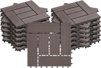 Woltu Woltu 22x Suelo Exterior Entrelazado Wpc Para Balc&oacute;n, Jard&iacute;n O Terraza, Caf&eacute;