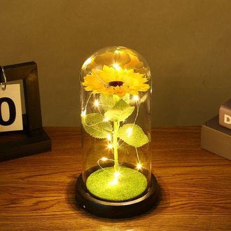 OEM 1 Girasol Artificial, Una Flor Sostenible, L&aacute;mpara Decorativa Con Pantalla De Cristal, Ideal Para La Decoraci&oacute;n Del Hogar Y Tambi&eacute;n Como Regalo