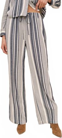 Bella Dahl Womens Clean Wide Leg Pant In Worn Navy Stripe