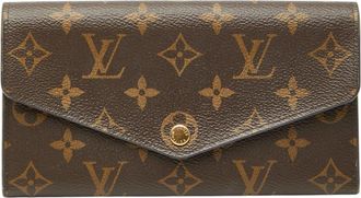 Louis Vuitton Monogram Brown Fuchsia Pvc Leather Long Wallet (Bi-Fold) (Pre-Owned)
