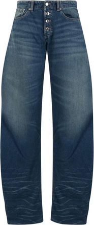 Icon Denim Los Angeles Riri Stacked Barrel Jeans - Dames - Jeans - Blauw - Maat: W24 Katoen