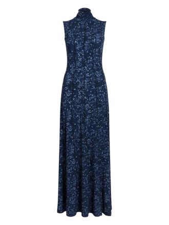 Proenza Schouler high-neck sleeveless floral dress - Blue