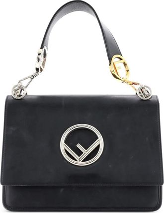Fendi Kan I F Leather Medium shoulder bag - Zwart