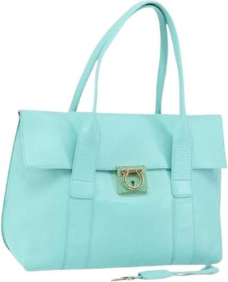 Ferragamo Pre-owned Handbags, female, Blue, Size: ONE SIZE Pre-owned Handbag