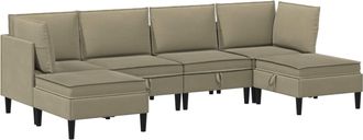vidaXL Juego De Muebles De Sal&oacute;n 6 Uds. Caqui Tela Vidaxl