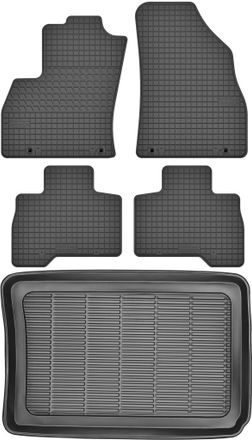 OEM Fiat Fiorino / Qubo Iii Kombivan Desde 2008 Set - Alfombrillas De Goma Para Coche + Alfombrilla Para Maletero