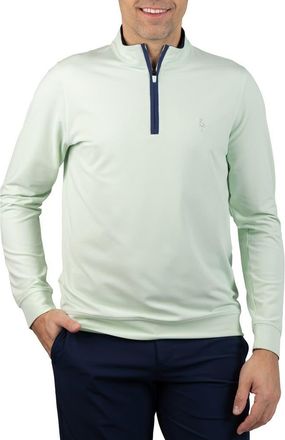 Tailorbyrd Micro Grid Quarter Zip Performance Pullover in Aloe at Nordstrom Rack, Size Xx-Large