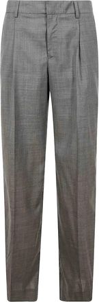 Pantaloni Torino Pantaloni in lana con pieghe - Grigio