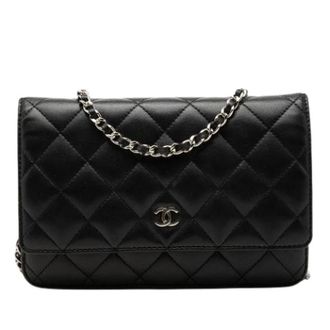 Chanel Pre-owned Wallet on Chain - Dames - Pre-owned - Zwart - Maat: ONE Size Leer