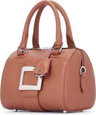 Roger Vivier Womens Vivier Top Handle Bag Brown Leather