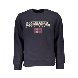 Napapijri Mens Crew Neck Sweatshirt Norway Flag - Dark Blue Cotton - Size X-Small