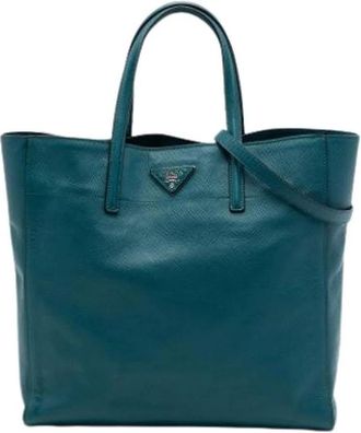 Prada Pre-owned Tote Bags, female, Blue, Size: ONE SIZE Pre-owned Vintage Satchel