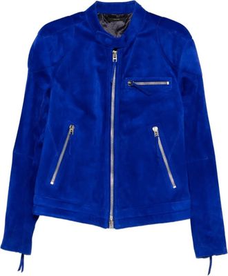 Tom Ford zip-up suede jacket - Blu