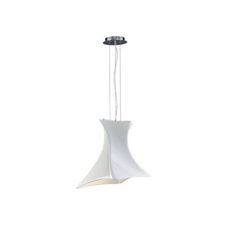 Netlighting Twist Dome Ceiling Pendant E27 Gloss White Polished Chrome