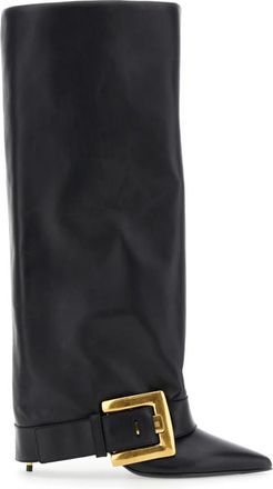 Balmain Anthem Boots - Dames - Laarzen met Hak - Zwart - 37 EU - Leer - Schoenen