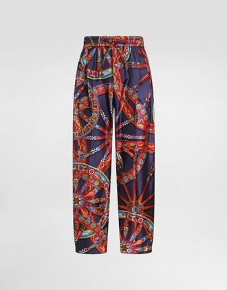 Dolce & Gabbana Carretto-print Twill Jogging Trousers - Man Pants And Shorts Multicolor 46