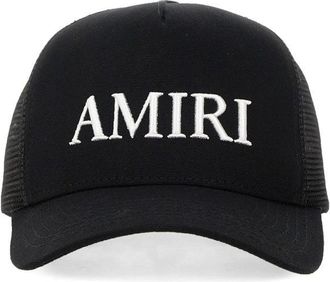 Amiri Black Bold Logo Breathable Mesh Cotton Baseball Cap