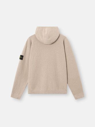 Stone Island Cotton-Blend Knit Hoodie - Beige