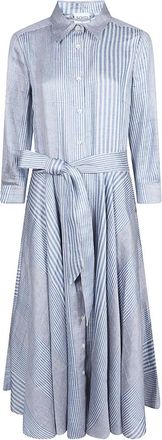 Sara Roka Danette 85 Shirtdress - Dames - Shirt Kleedjes - Blauw - S - Nylon - Kleedjes