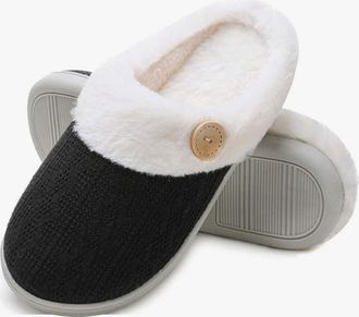 Generic Womens Winter Insulation Closed Toe Flat Bottom Soft Slippers for Indoor and Outdoor Comfort Mens Size 9 Uk Ladies Shoes 5 Memory Foam Women Fluffy