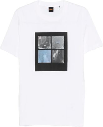 BOSS T-shirt met grafische print - Wit