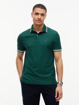 Tommy Hilfiger Mens Regular Fit Tipped Wicking Polo - Ornamental Green - XXXL